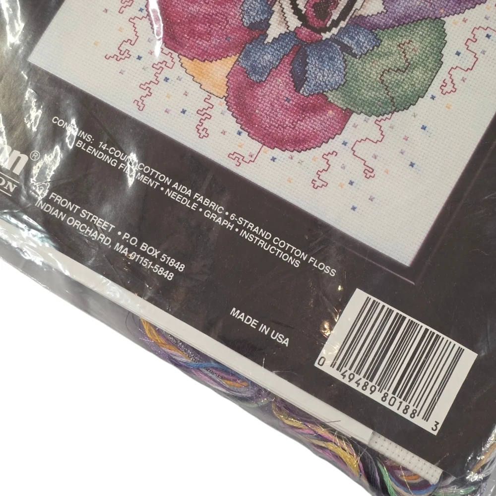 Janlynn Confetti Clown Counted Cross Stitch Kit 80-188 Vintage 1994 USA Sealed